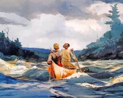 Canoe In The Rapids Winslow Homer paint by numbers