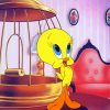 Cartoon Tweety Bird paint by numbers