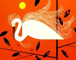 Charley Harper Snowy Egret paint by number