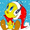 Christmas Tweety Bird paint by numbers