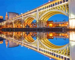 Cleveland Bridge Reflection paint by numbers