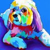 Colorful Cavachon Dog paint by numbers