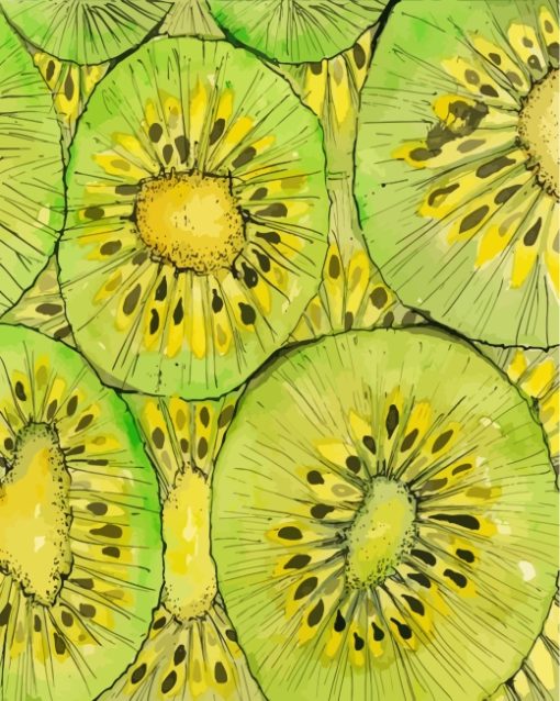 Kiwi Fruit Art paint by numbers