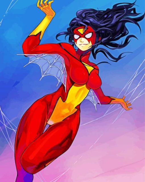 Marvel Hero Spider Woman paint by numbers