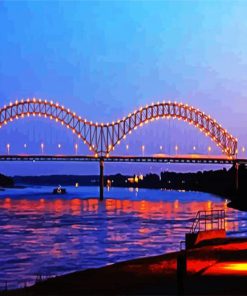 Memphis Bridge At Night paint by numbers