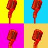 Microphones Pop Art paint by numbers