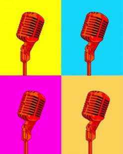 Microphones Pop Art paint by numbers