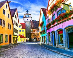 Rotenburg Colorful Houses paint by numbers