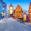 Rothenburg Germany Street At Night paint by numbers