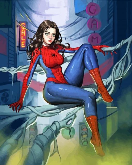 Spider Woman Hero paint by numbers