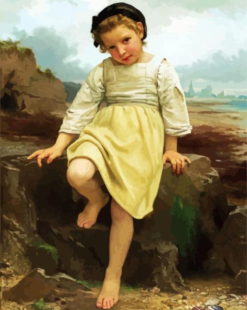 Sur Le Rocher William Bouguereau paint by numbers