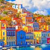 Symi Colorful Buildings Paint by numbers