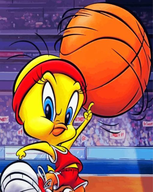 Tweety Bird Basketball paint by numbers