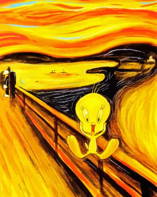 Tweety Bird The Scream paint by numbers