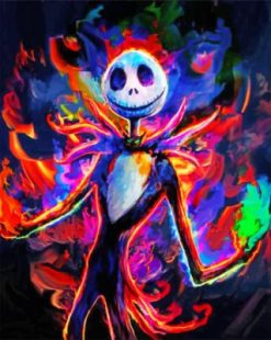 colorful jack nightmare before christmas paint by numbers