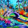 drum bridge in japanese garden paint by number