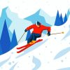 Illustration Skier paint by numbers