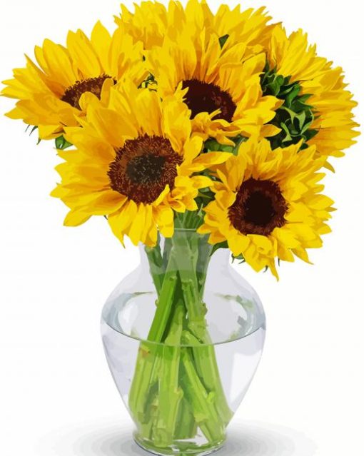 Sunflower In Vase paint by numbers