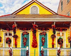 Beautiful House In French Quartier Paint by numbers