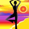 yoga Fitness at sunset paint by numbers