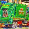 Abstract Garbage Truck paint by numbers