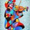 Abstract Violinist Woman paint by numbers