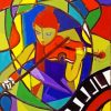 Abstract Violinist paint by numbers