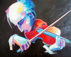 Colorful Abstract Violinist Woman paint by numbers