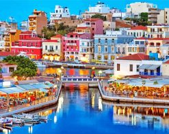 Agios Nikolaos buildings paint by number