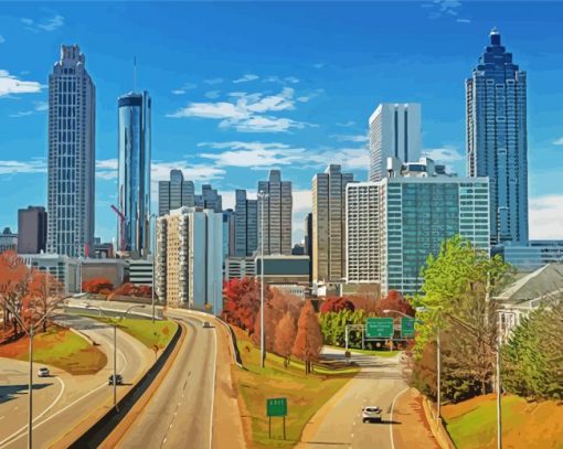 Atlanta Skyline paint by numbers