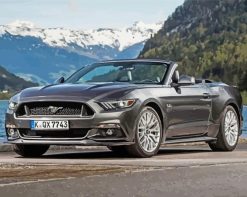 Black Ford Mustang Convertible paint by numbers