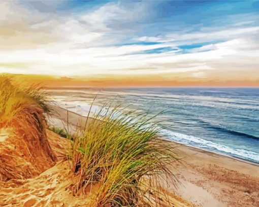 Cape Cod Beach At Sunset paint by numbers