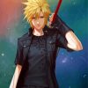 Cloud Strife Final Fantasy paint by numbers