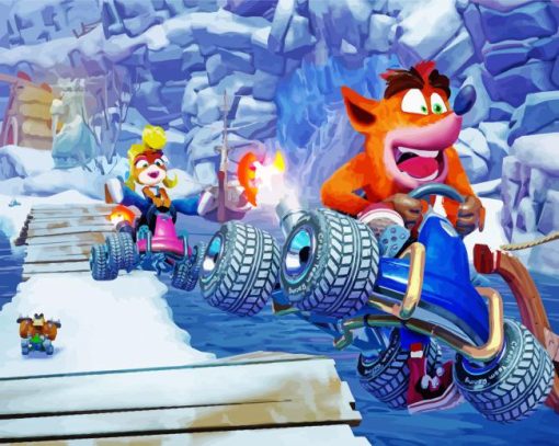 Crash Team Racing Bandicoot paint by numbers