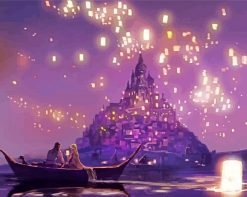 Disney Castle Tangled Lanterns paint by numbers