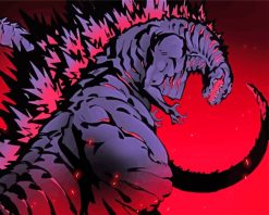 Illustration Shin Godzilla paint by numbers