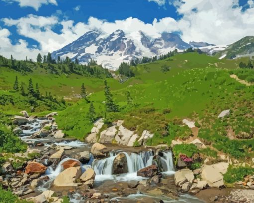 Mount Rainier National Park paint by number