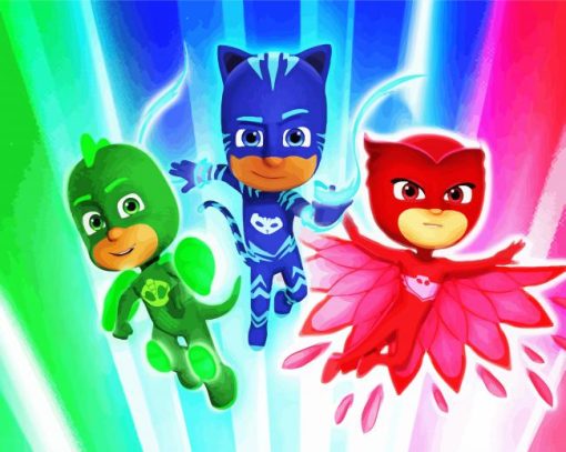 Pj Masks Heroes paint by numbers