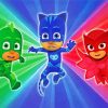 Pj Masks The Heroes paint by numbers