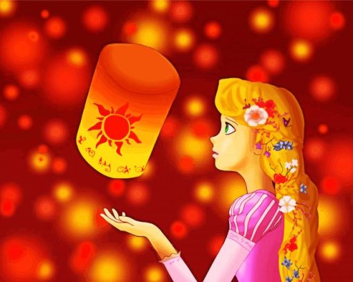 Rapunzel Tangled Lantern paint by numbers