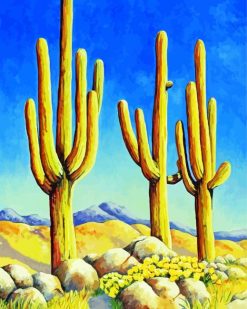 Saguaro Cactus Plants Paint by numbers