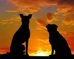 Dogs Silhouette paint by numbers