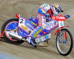 Speedway bike racer paint by number