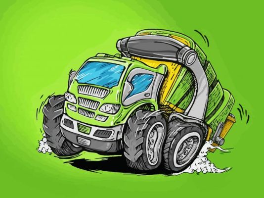 The Garbage Truck paint by numbers