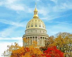 West Virginia capitol building in charleston paint by numbers