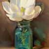 White Flower in Mason jar paint by number