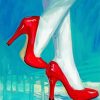 Woman Red High Heel Shoes paint by numbers