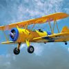 Yellow Biplane Flying paint by numbers