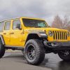 Yellow Jeep wrangler unlimited Car Engine paint by numbers