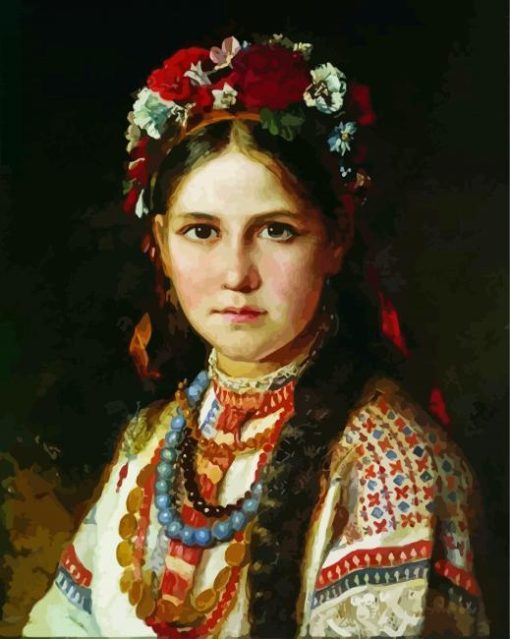 Young Ukrainian paint by numbers